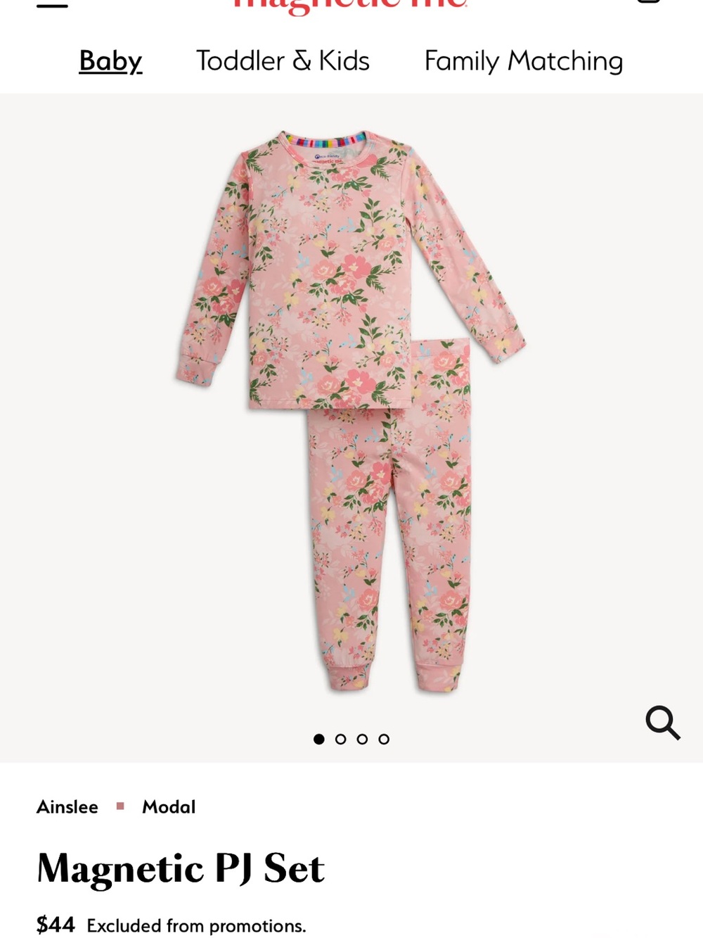 Magnetic Me Pink Floral Long-Sleeve Pajama Set